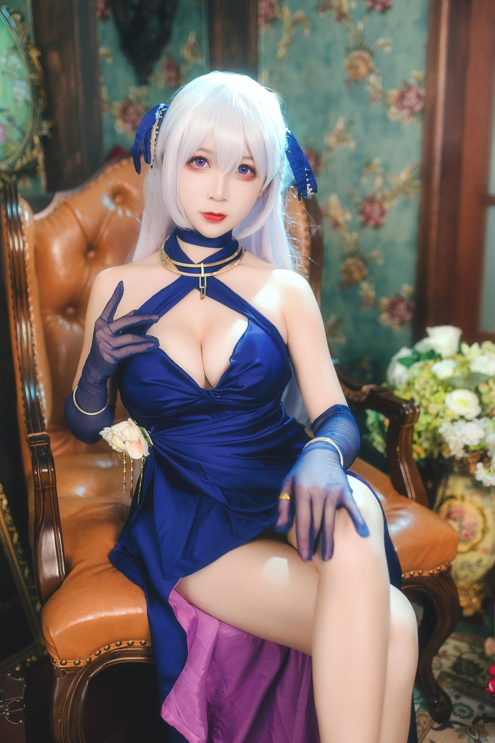 樱落Selena-碧蓝航线-贝尔法斯特礼服[12P] COS网红博主 预览1图
