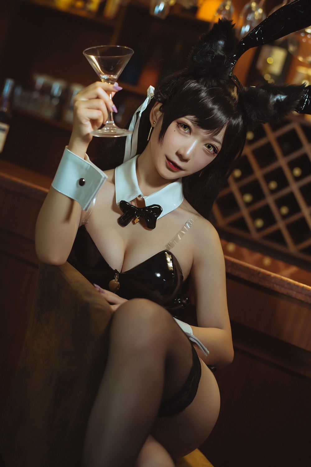 樱落Selena-碧蓝航线-高雄爱宕双人兔女郎[9P] COS网红博主 预览2图