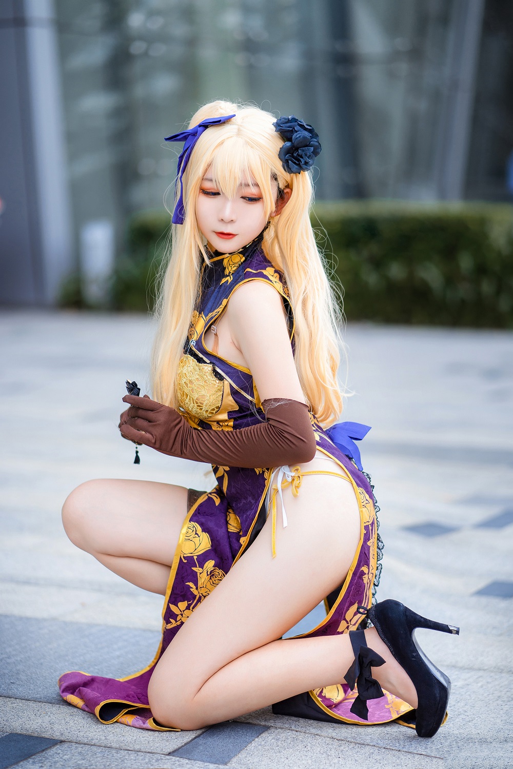 樱落Selena-艳娘幻梦谭-金莲旗袍[9P] COS网红博主 预览2图
