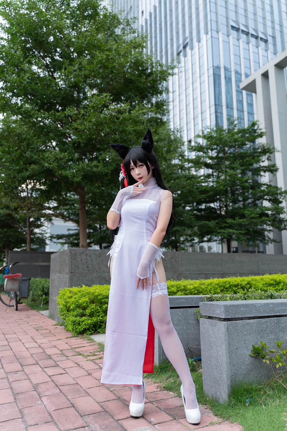 樱落Selena-碧蓝航线-爱宕旗袍[9P] COS网红博主 预览2图