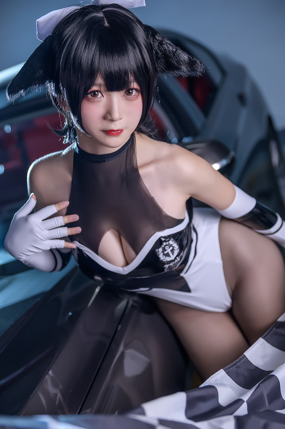 樱落Selena-碧蓝航线-高雄赛车服[9P] COS网红博主 预览2图