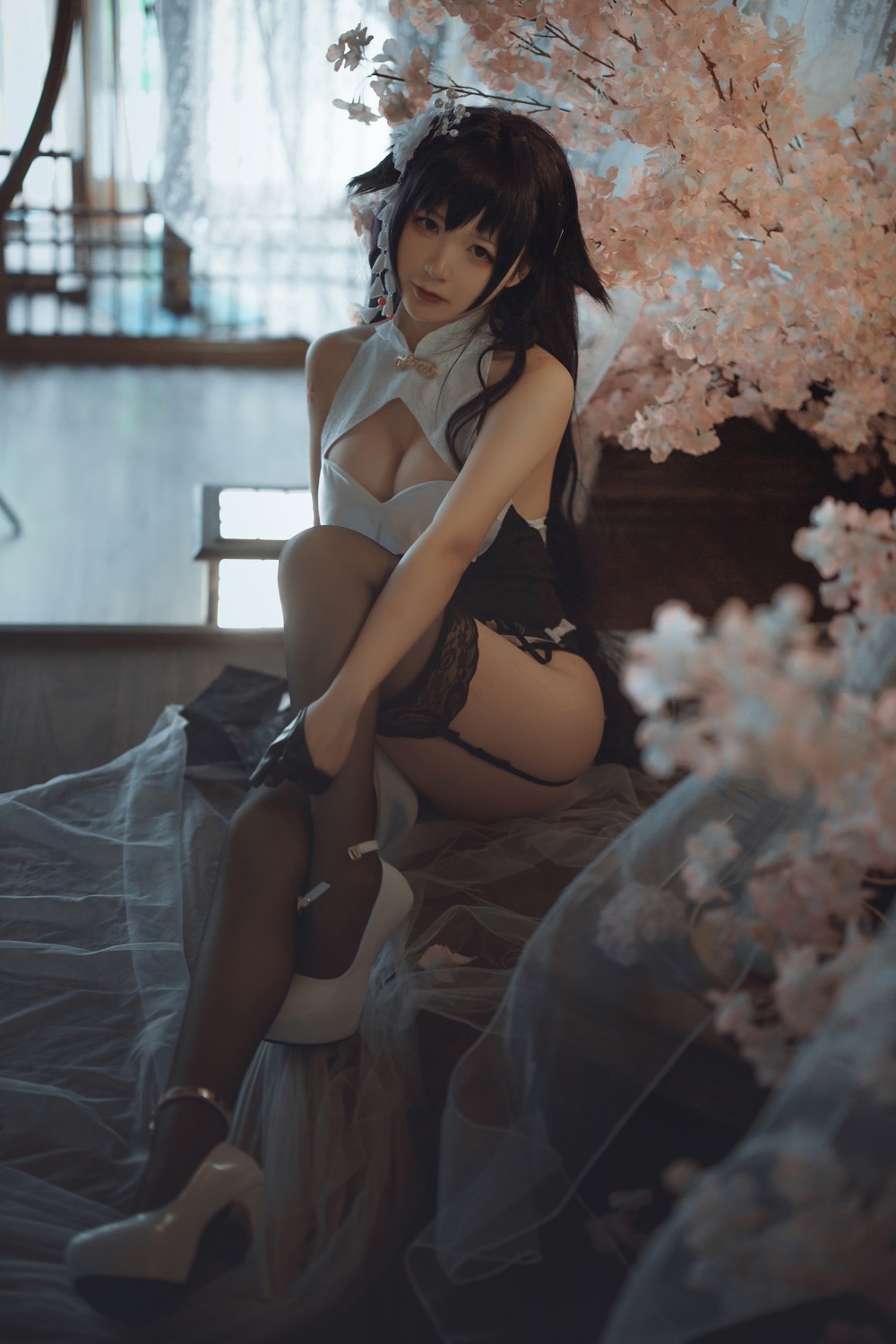 樱落Selena-碧蓝航线-吾妻旗袍[20P] COS网红博主 预览2图