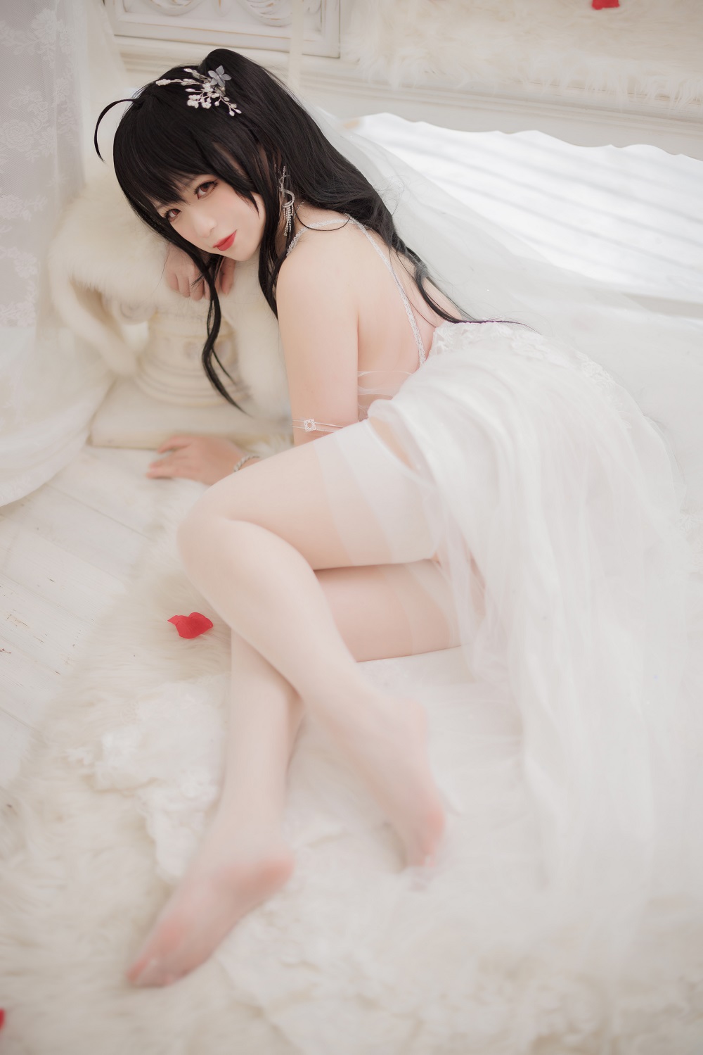 樱落Selena-碧蓝航线-大凤花嫁[26P] COS网红博主 预览2图