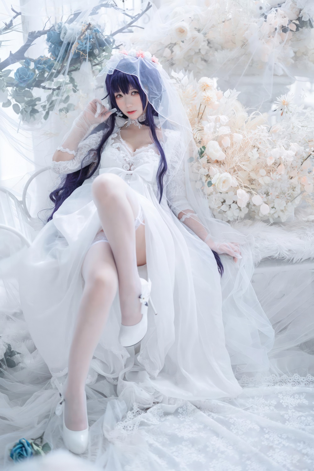 樱落Selena-碧蓝航线-吾妻花嫁[19P] COS网红博主 预览1图