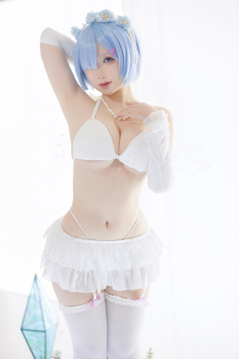 樱落Selena-从零开始的异世界生活-蕾姆花嫁[25P] COS网红博主 预览1图