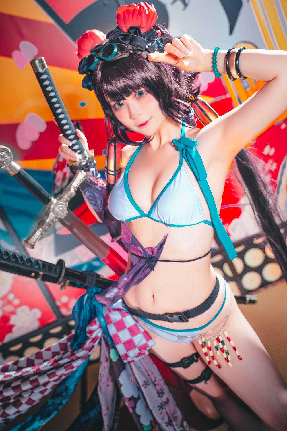 w百合欧皇子w-FGO-葛饰北斋夏日泳装[21P] COS网红博主 预览1图