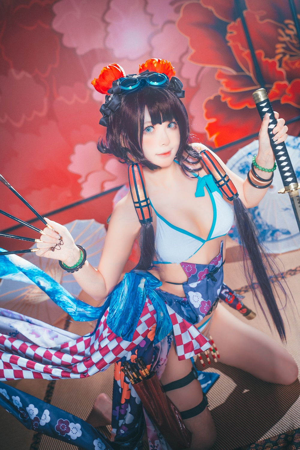 w百合欧皇子w-FGO-葛饰北斋夏日泳装[21P] COS网红博主 预览2图