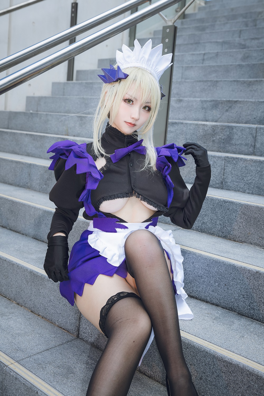 风筝筝筝w-FGO-黑枪呆场照[8P] COS网红博主 预览2图