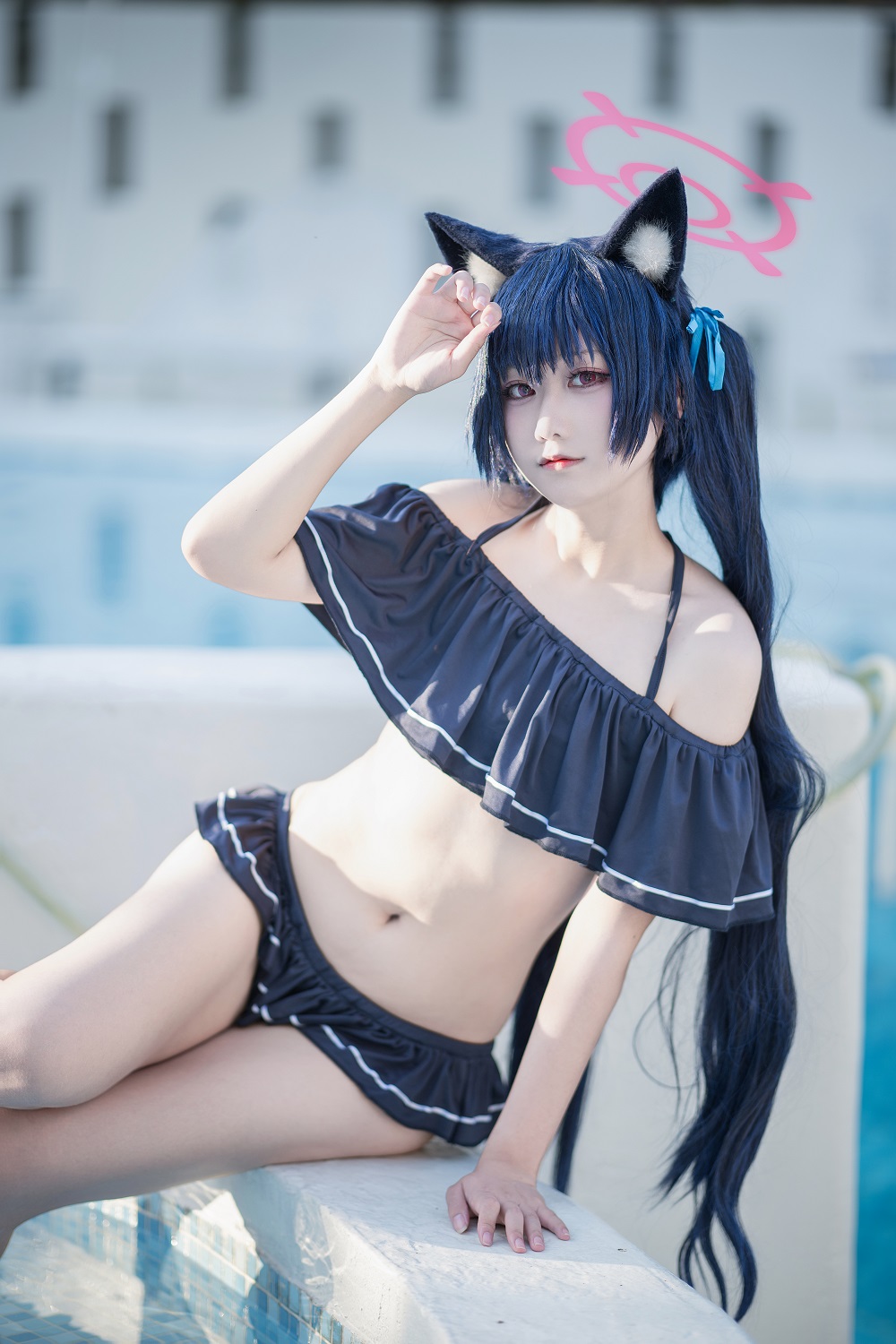 lunananya-蔚蓝档案-黑见芹香泳装[28P] COS网红博主 预览1图