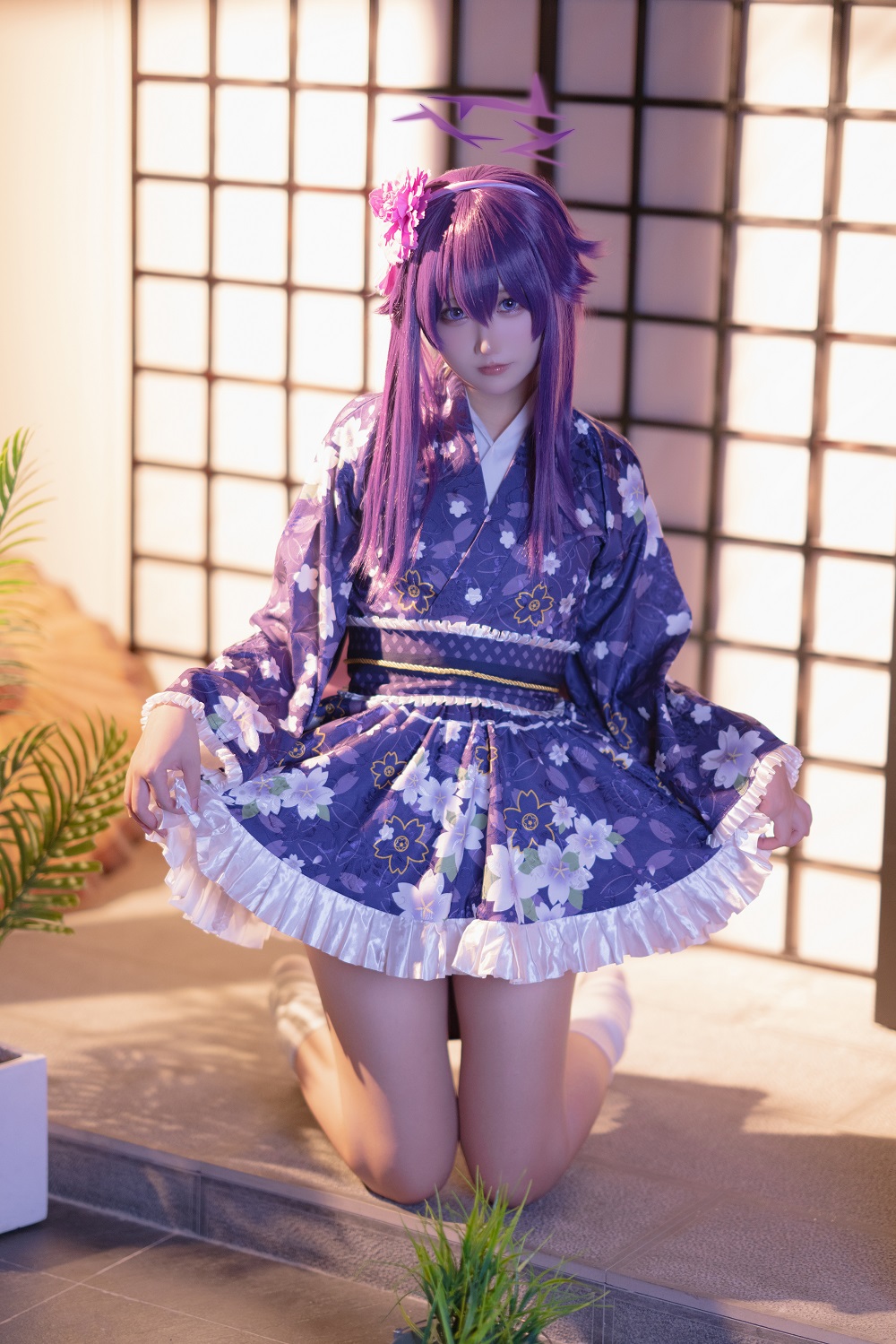 lunananya-蔚蓝档案-伊草遥香和服[34P] COS网红博主 预览2图