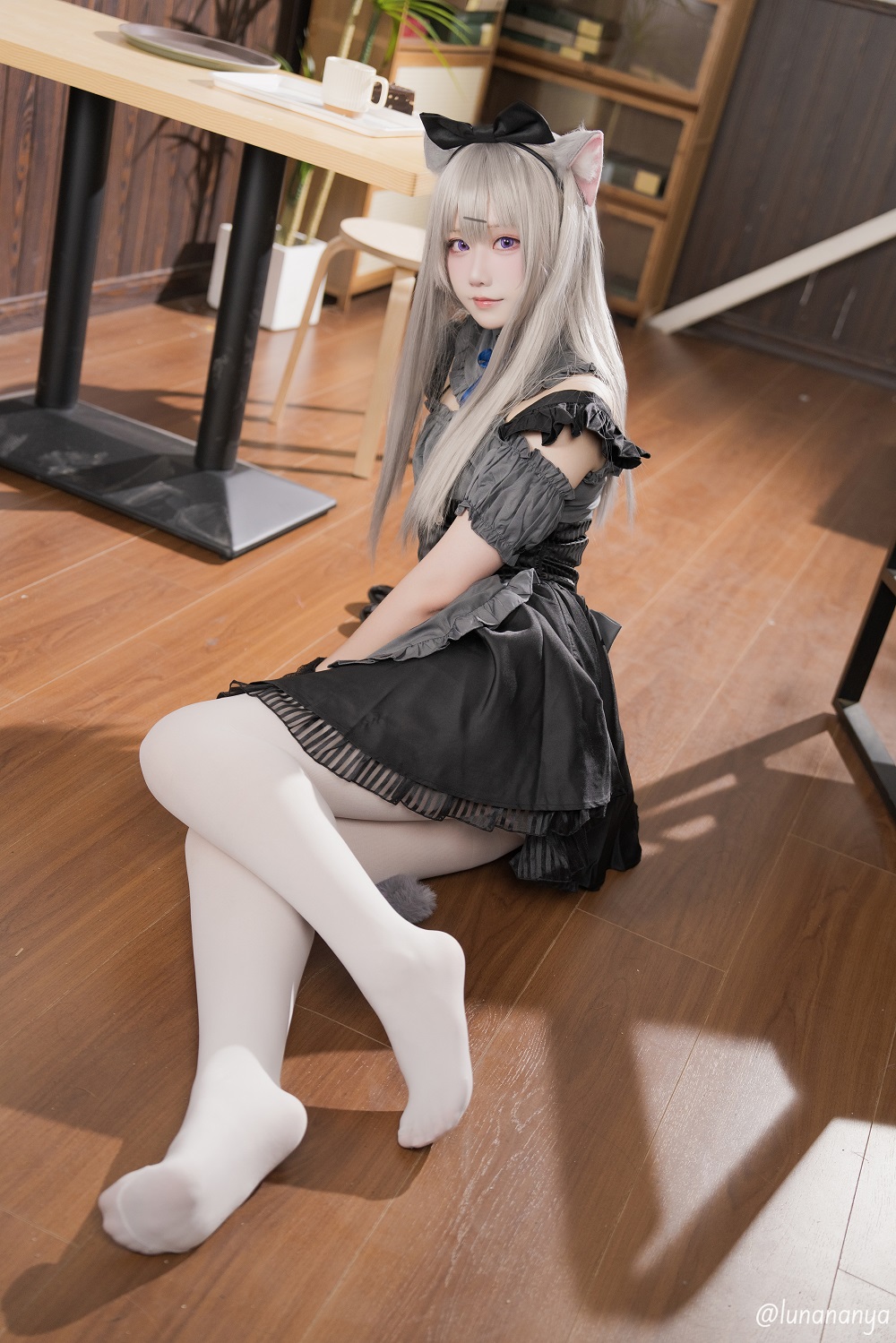 lunananya-巧克甜恋-雪村千绘莉女仆装[20P] COS网红博主 预览2图
