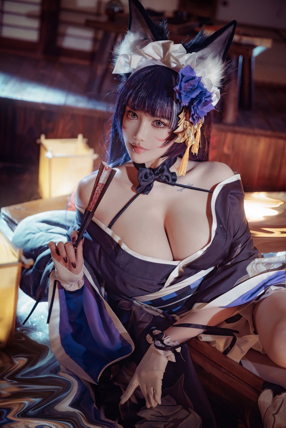 露兒大魔王-碧蓝航线-武藏和服[24P] COS网红博主 预览1图