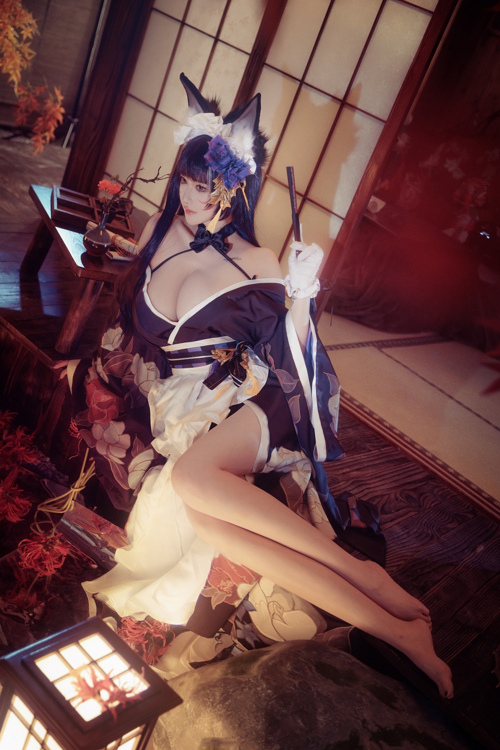 露兒大魔王-碧蓝航线-武藏和服[24P] COS网红博主 预览2图