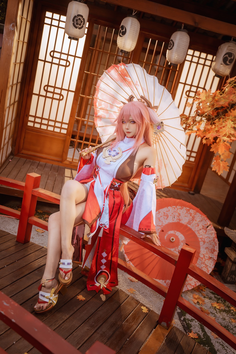 Seya狮砸-原神-八重神子[12P] COS网红博主 预览2图