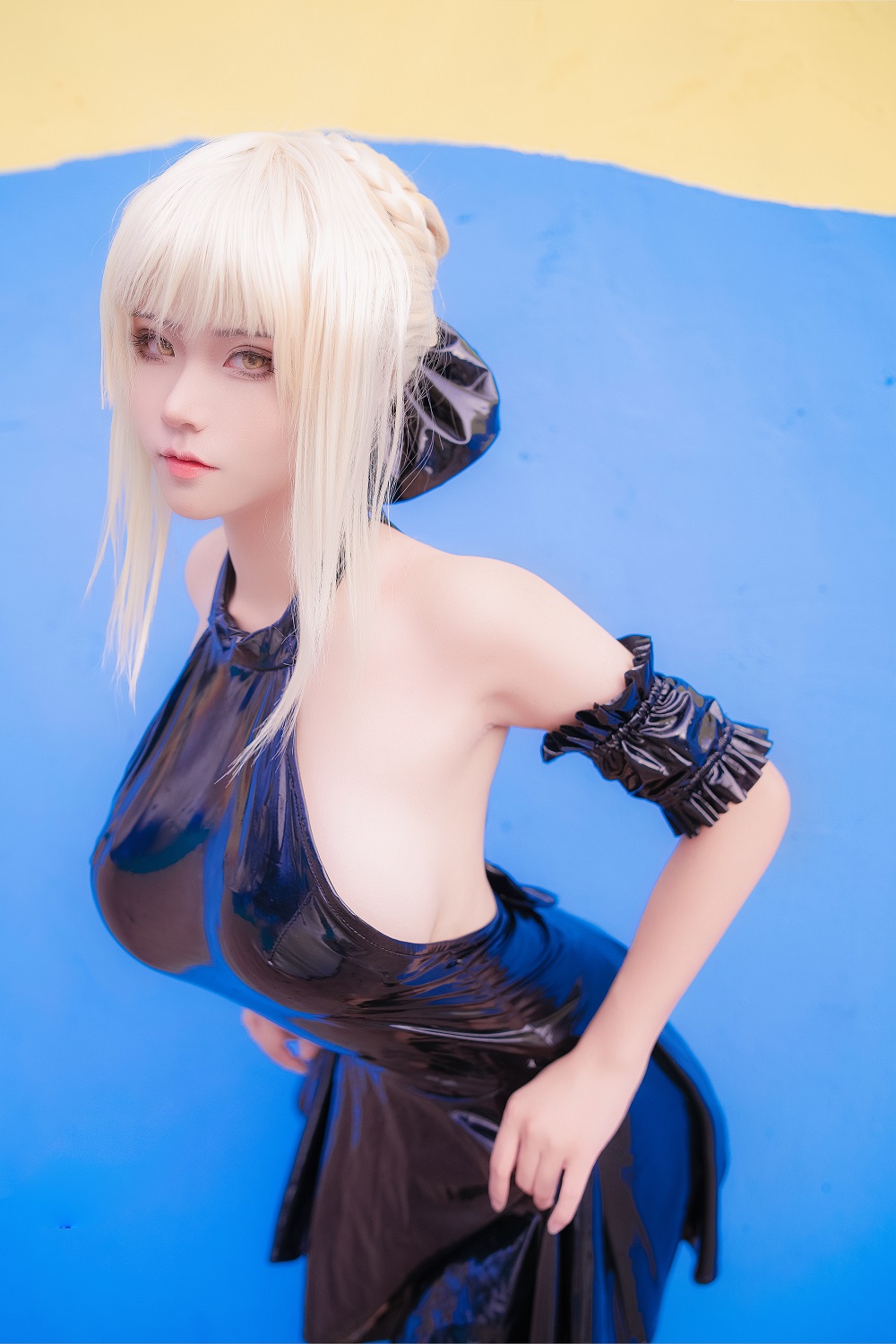 Seya狮砸-FGO-黑Saber泳装[10P] COS网红博主 预览2图
