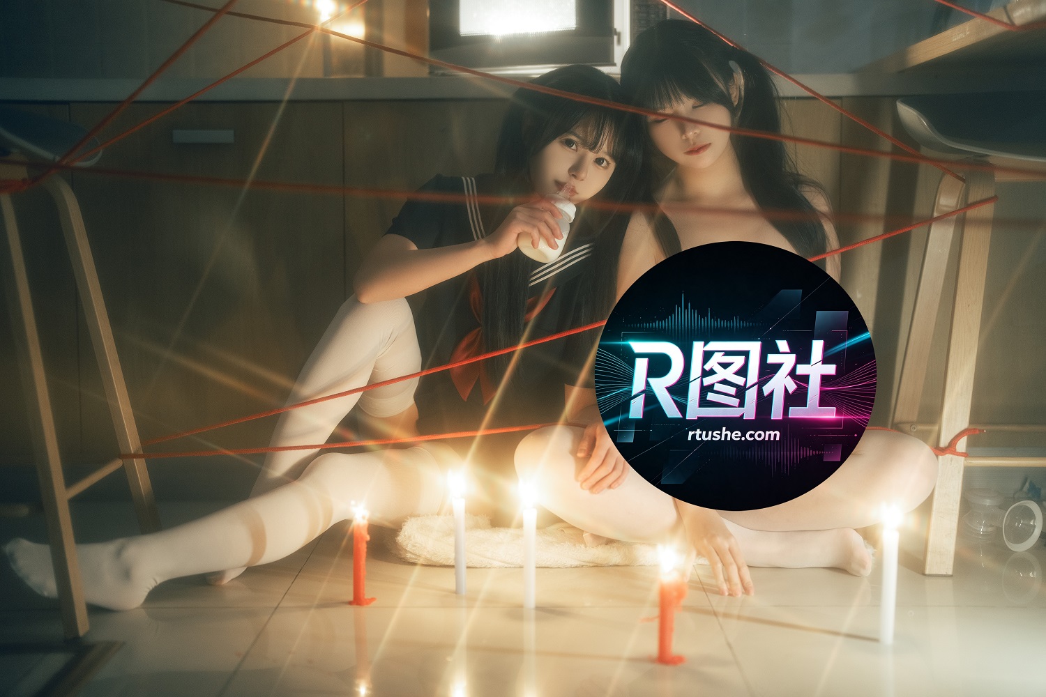 rua阮阮&小九酱-双人奶牛孕图[50P] COS网红博主 预览1图