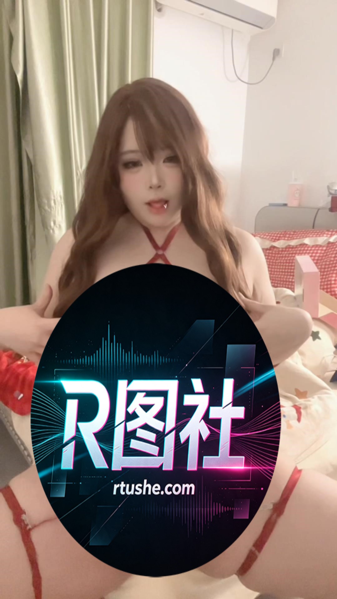 纯爱neko-酒红色内衣[1V] COS网红博主 预览1图