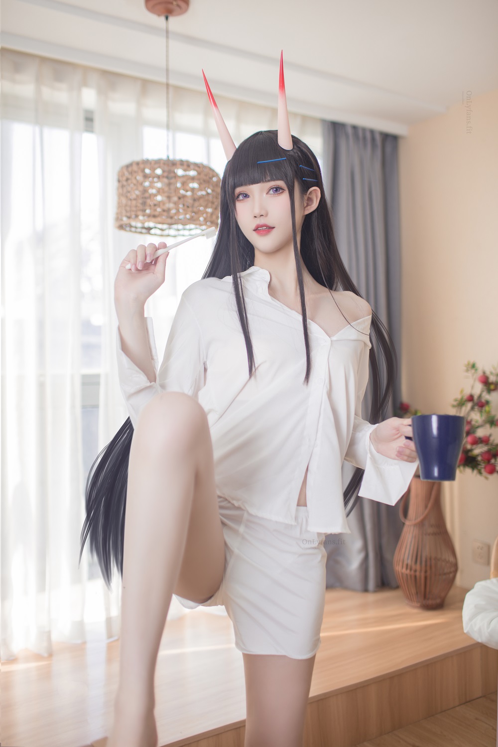 花兮honoka-碧蓝航线-能代·宁静的六叠间[18P] COS网红博主 预览1图