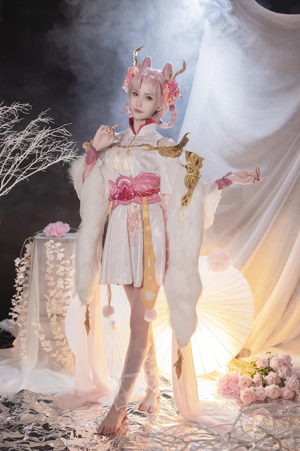 花兮honoka-王者荣耀-嫦娥·拒霜思[14P] COS网红博主 预览1图