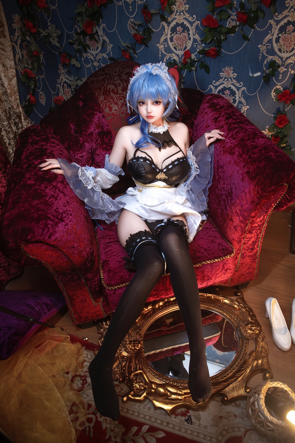 莱可Raika-原神-甘雨女仆的任务[69P] COS网红博主 预览1图