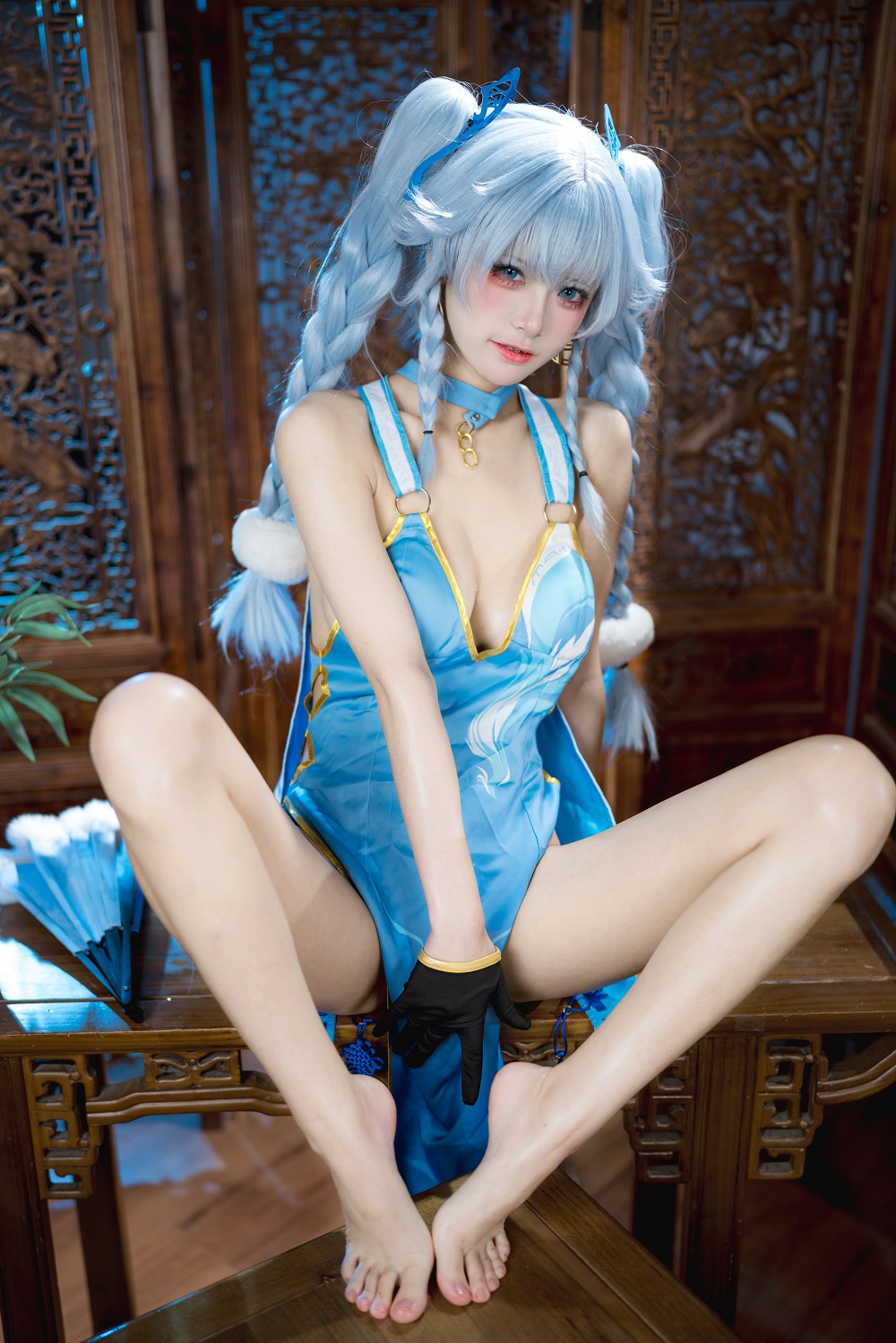 九柒喵-少女前线-PA15翠雀媚[36P] COS网红博主 预览2图