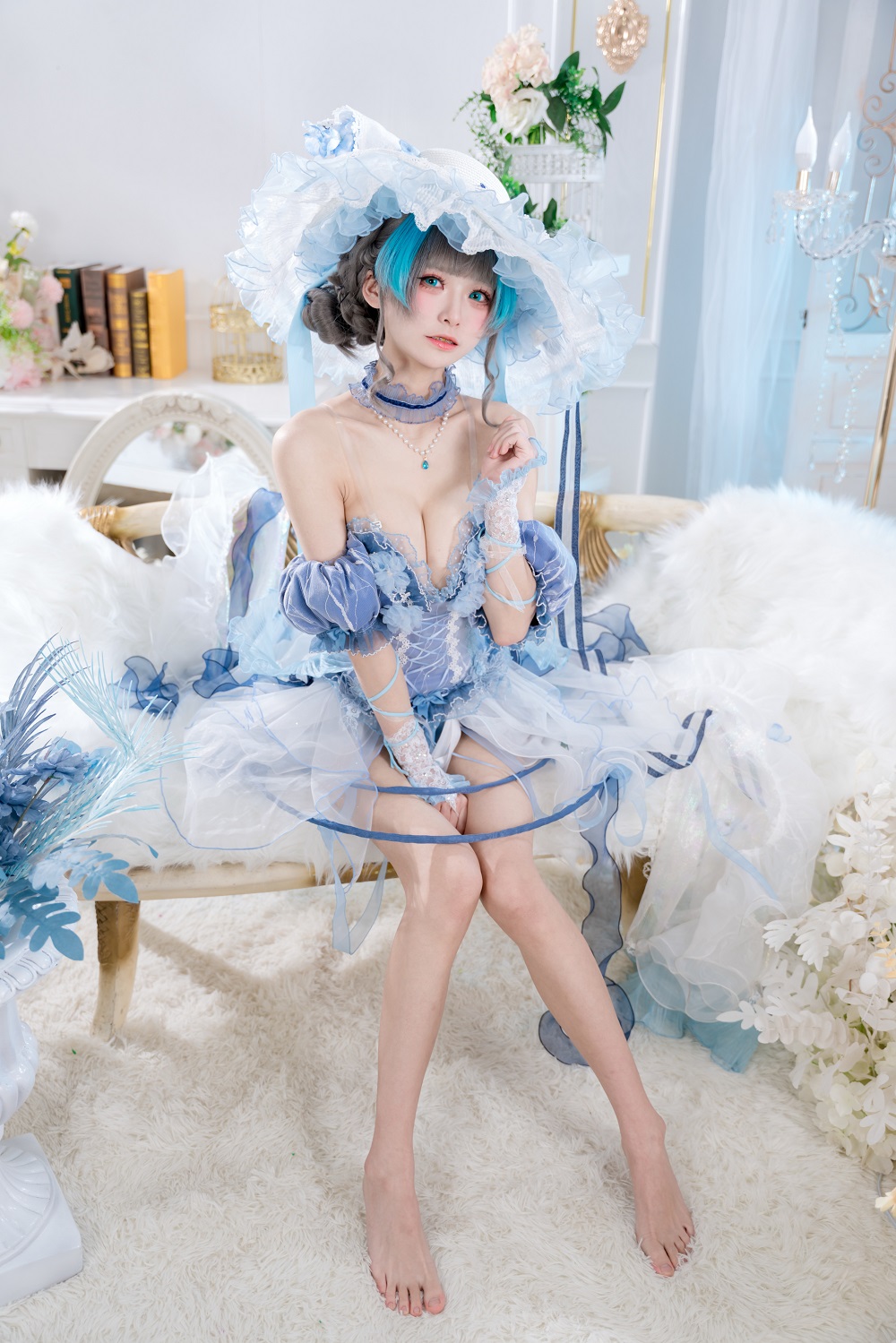 九柒喵-碧蓝航线-柴郡冰雪公主废稿礼服[32P] COS网红博主 预览1图