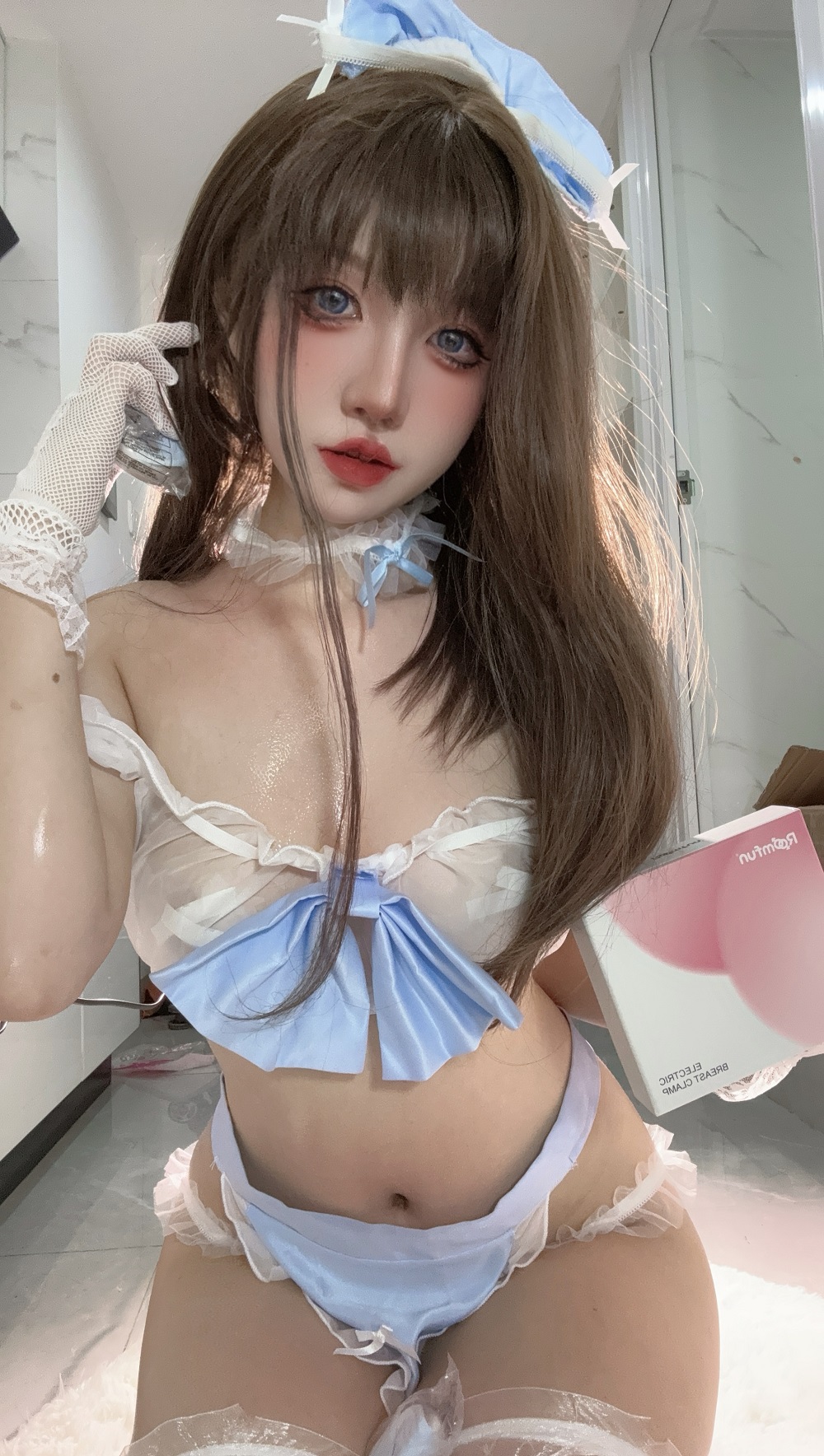 阿薰kaOri-蓝色奶油蛋糕[35P+10V] COS网红博主 预览2图