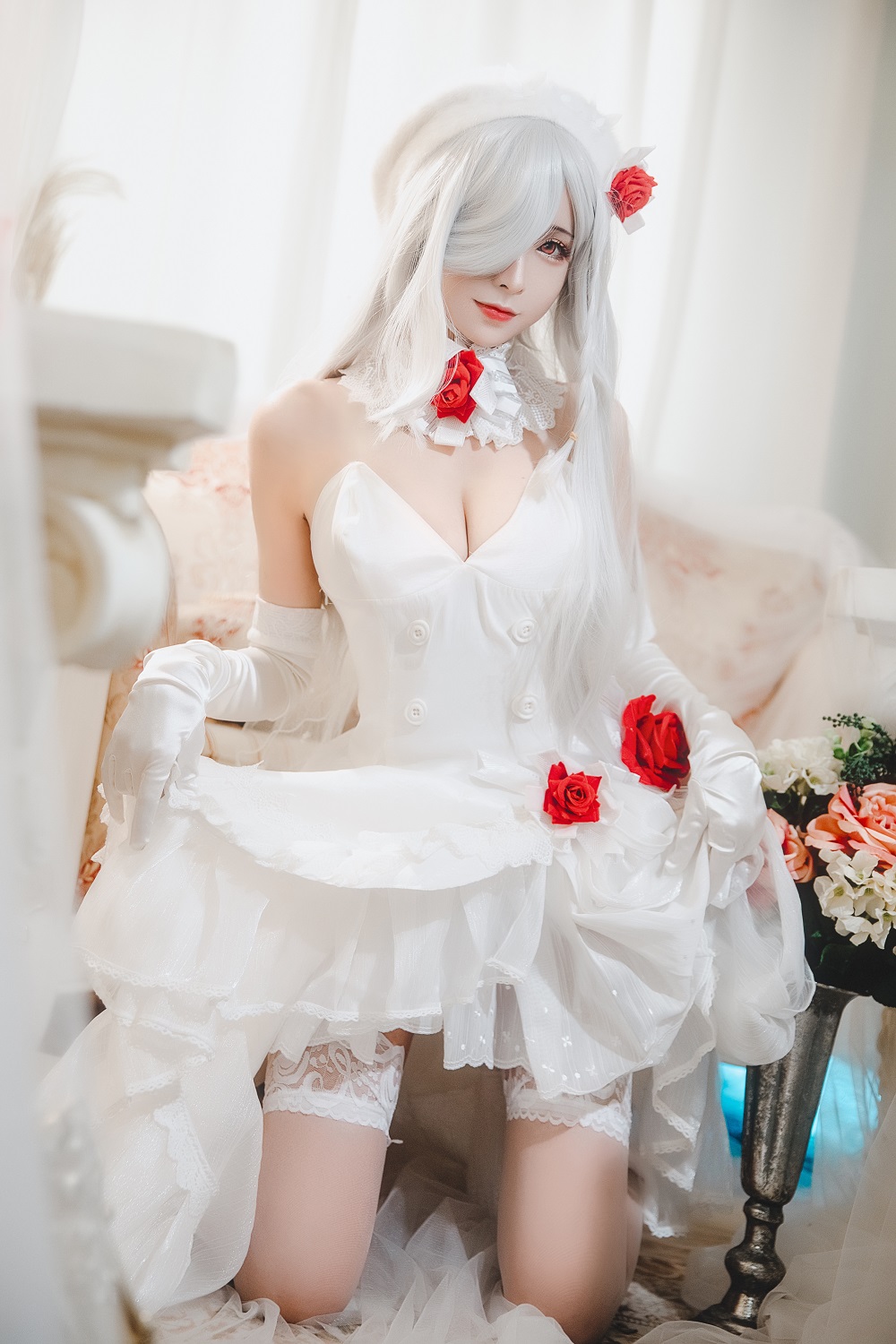 奶狮不咬人-少女前线-G36C花嫁[10P] COS网红博主 预览1图