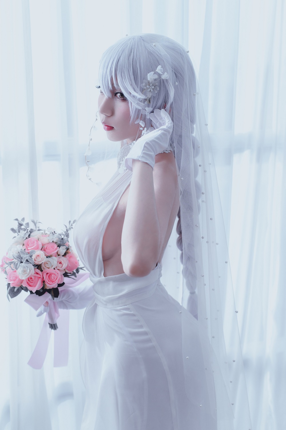 迷失人形QUQ-少女前线-猎豹M1花嫁[14P] COS网红博主 预览2图