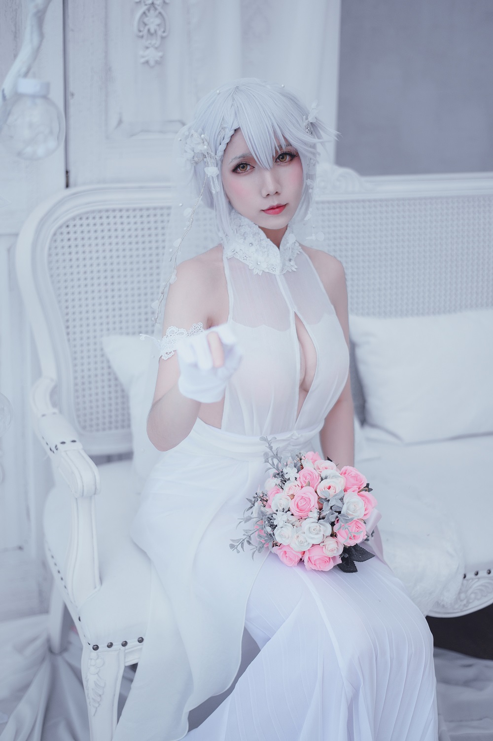 迷失人形QUQ-少女前线-猎豹M1花嫁[14P] COS网红博主 预览1图