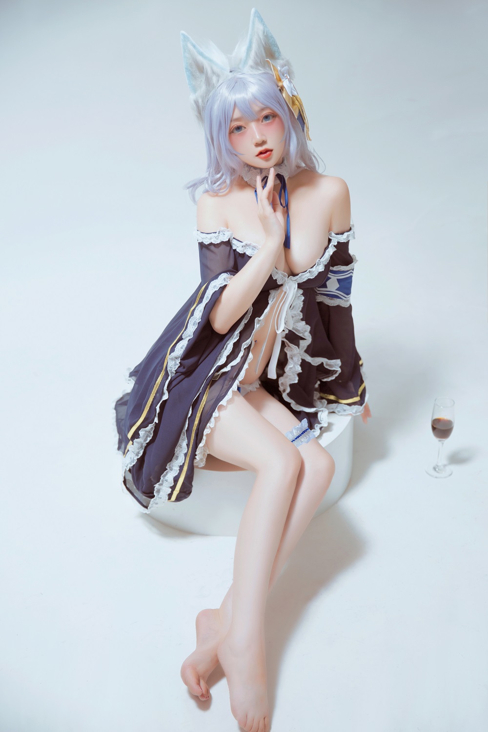 丘比美美酱-碧蓝航线-信浓同人睡衣[28P] COS网红博主 预览2图