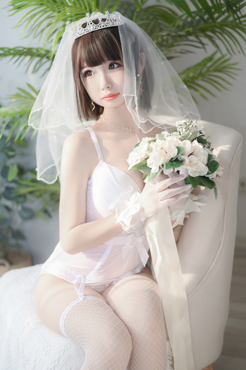 雪香川SUI-纯白花嫁[42P] COS网红博主 预览1图