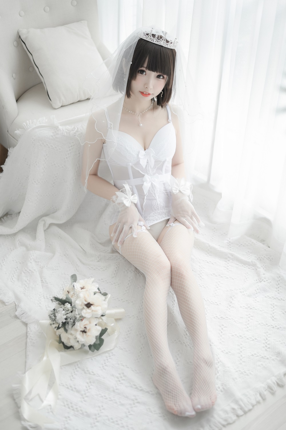 雪香川SUI-纯白花嫁[42P] COS网红博主 预览2图