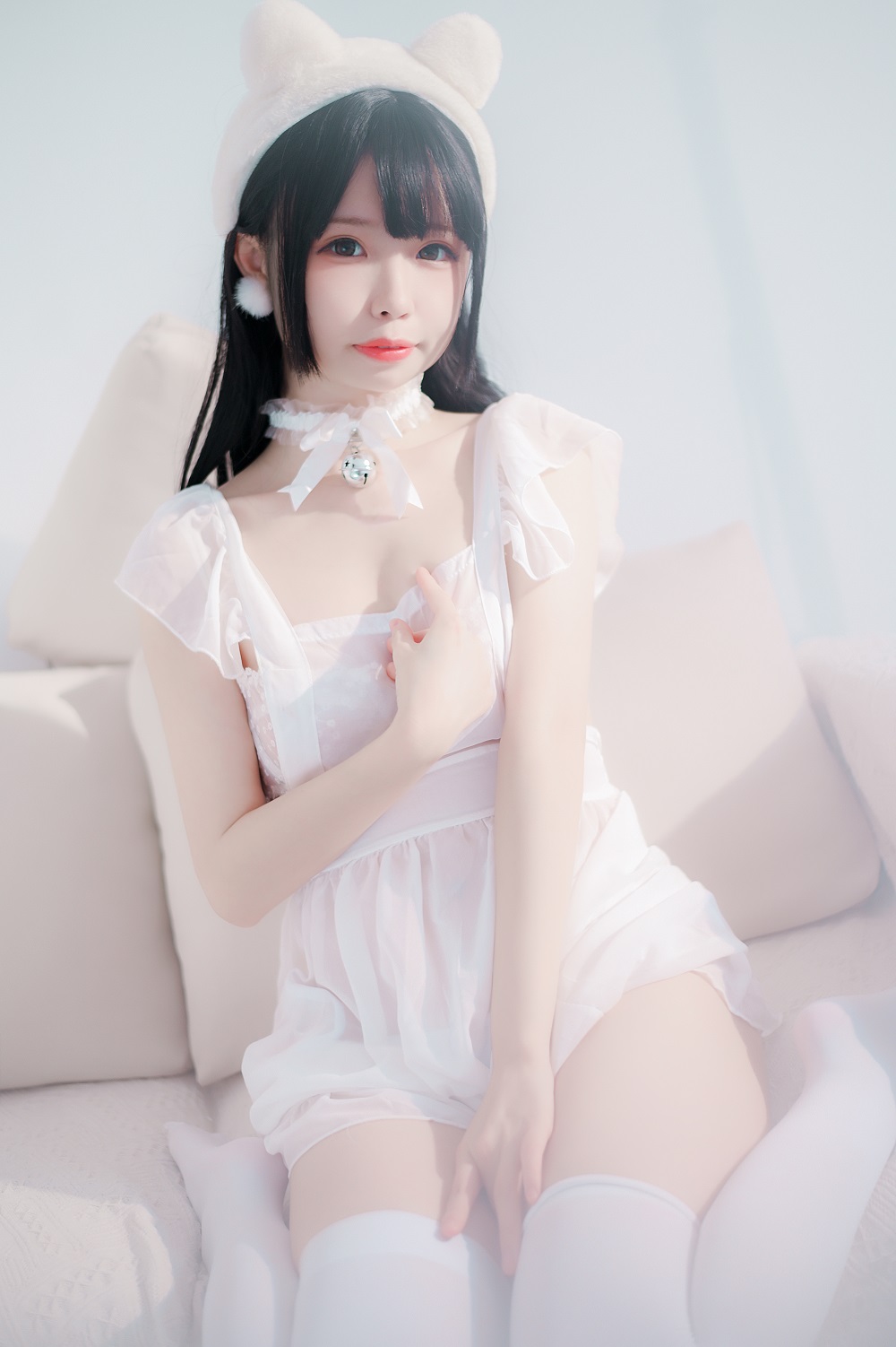 雪香川SUI-白丝睡裙[11P] COS网红博主 预览2图
