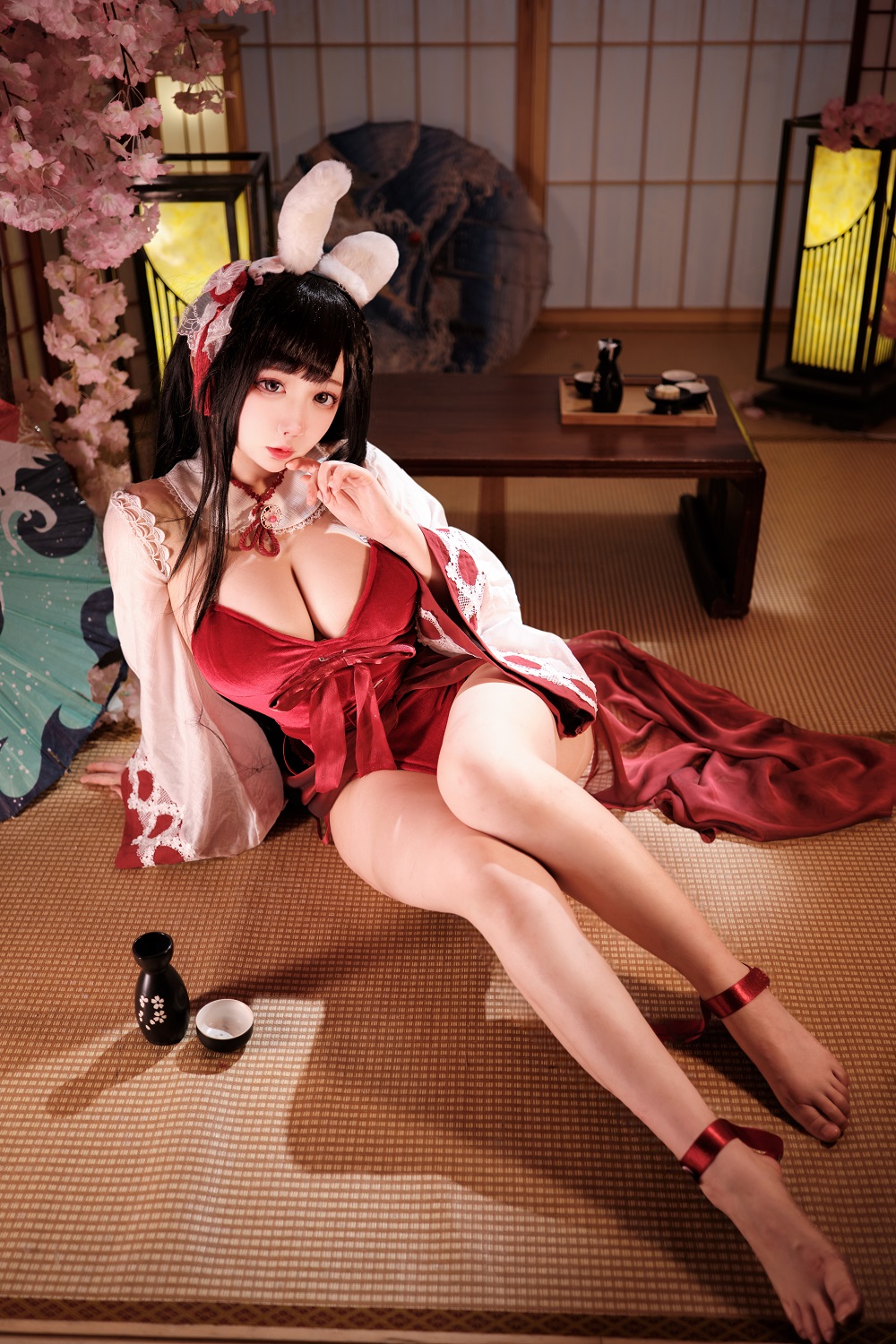 糖祈祈-碧蓝航线-大山巫女兔[15P] COS网红博主 预览2图