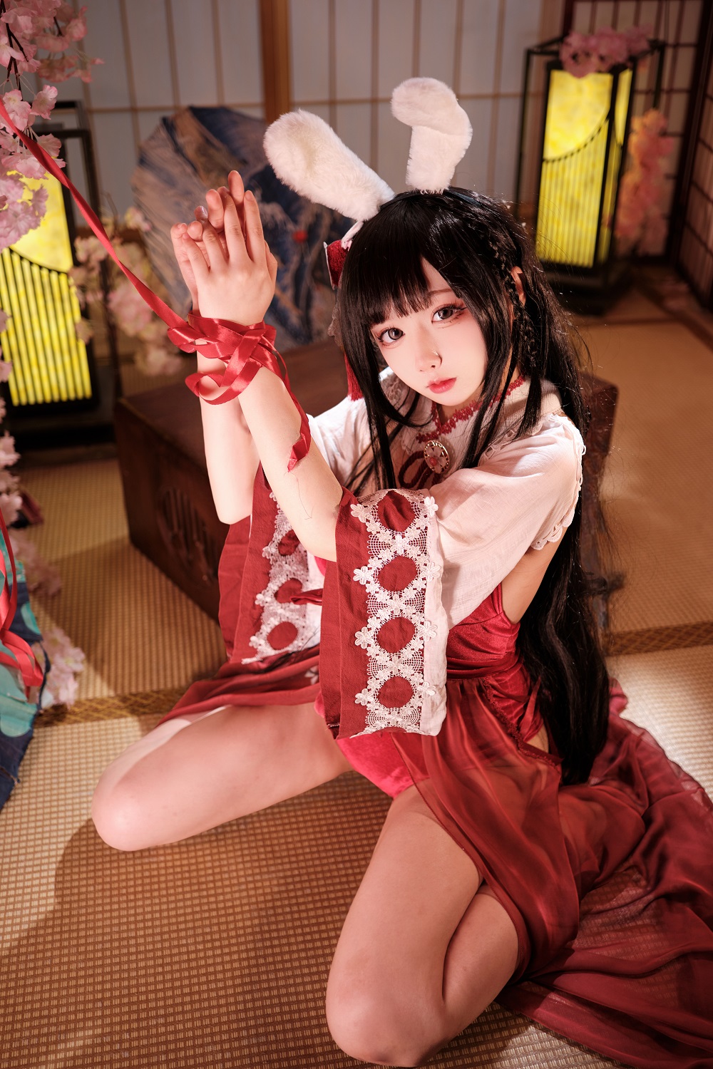 糖祈祈-碧蓝航线-大山巫女兔[15P] COS网红博主 预览1图