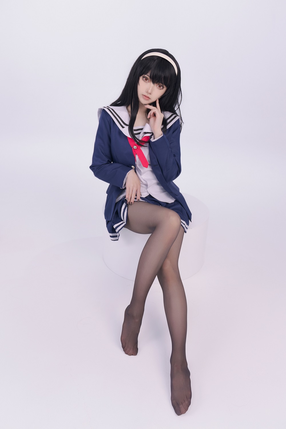 炭烤莉莉黑-霞之丘诗羽校服[50P] COS网红博主 预览2图
