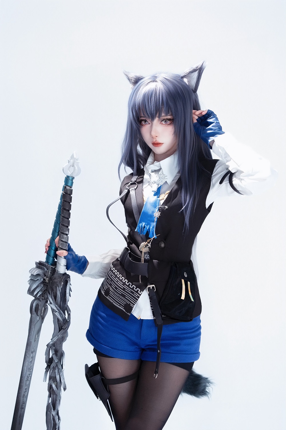 炭烤莉莉黑-明日方舟-德克萨斯[14P] COS网红博主 预览2图