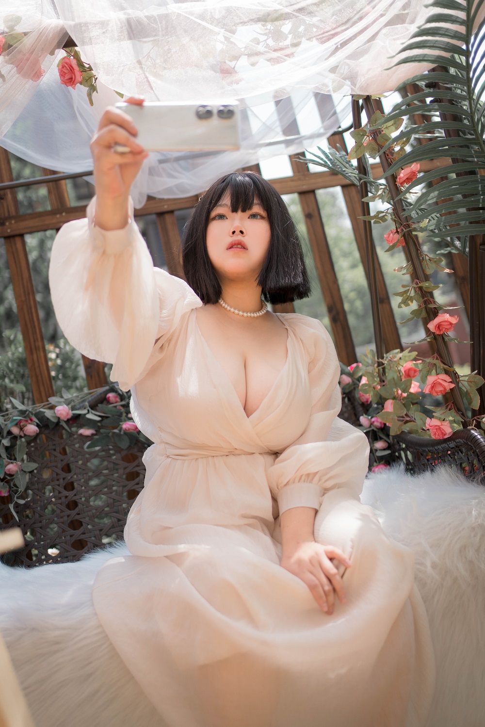 茶杯不泡Tea-白纱裙[14P] COS网红博主 预览2图