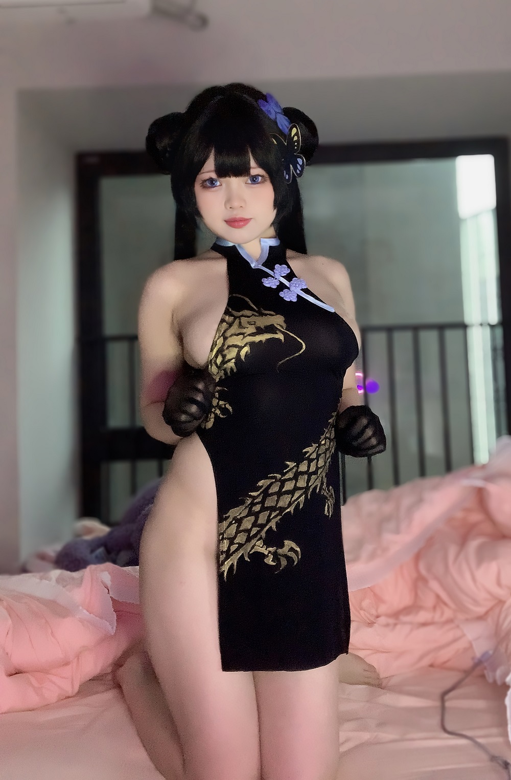 小瑶幺幺-蔚蓝档案-妃咲旗袍[46P+1V] COS网红博主 预览1图