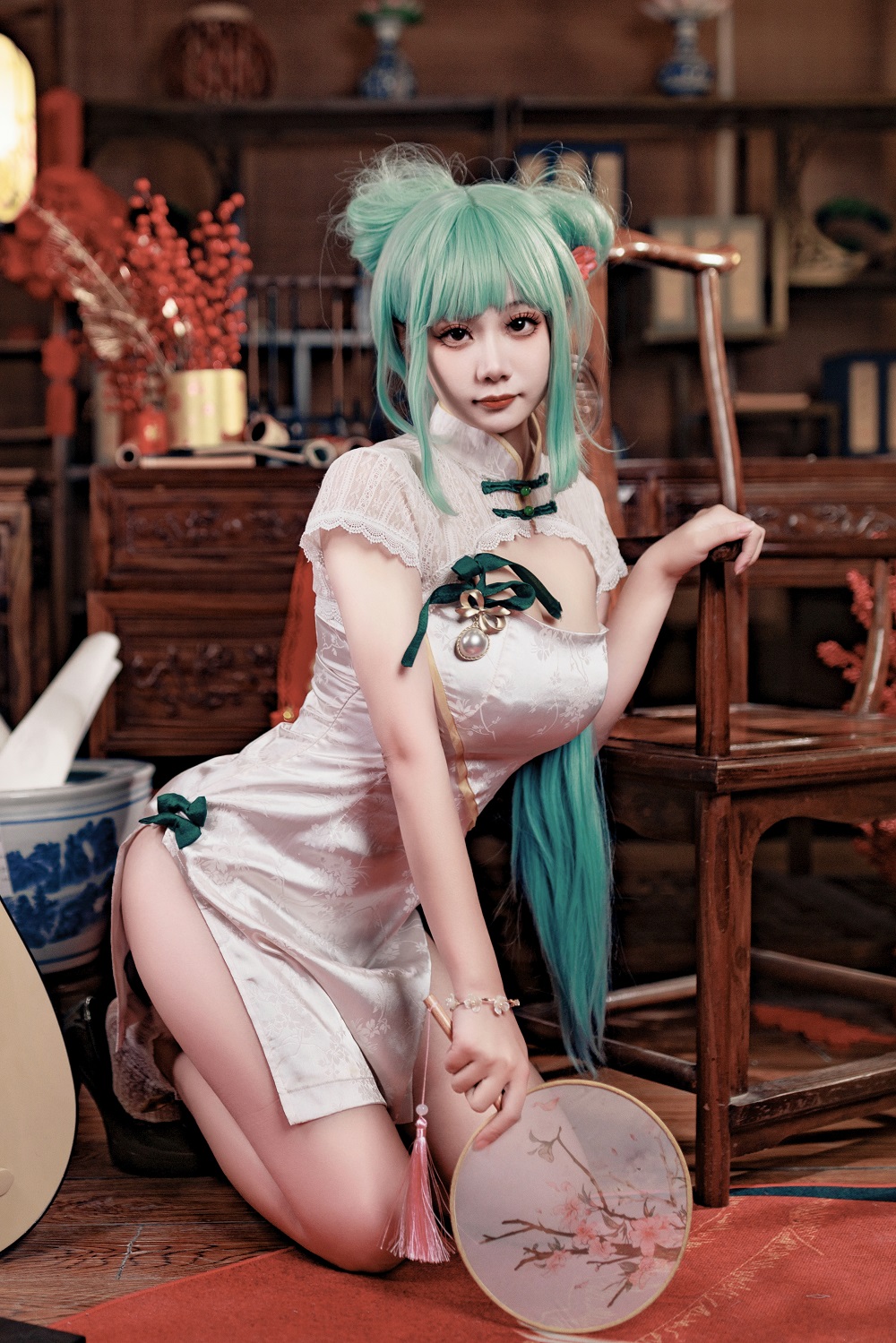 阿雪雪yuki-初音未来韶华旗袍[66P] COS网红博主 预览2图