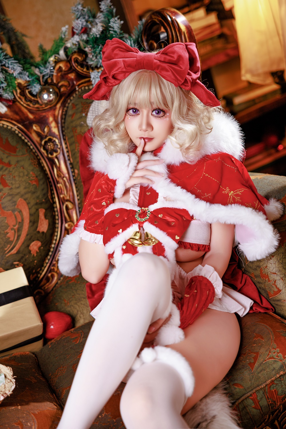 阿雪雪yuki-圣诞雪精灵[97P+1V] COS网红博主 预览1图
