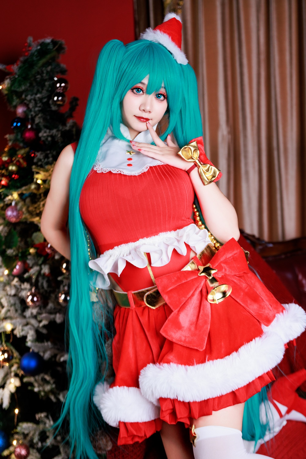 阿雪雪yuki-初音未来圣诞[62P+3V] COS网红博主 预览1图