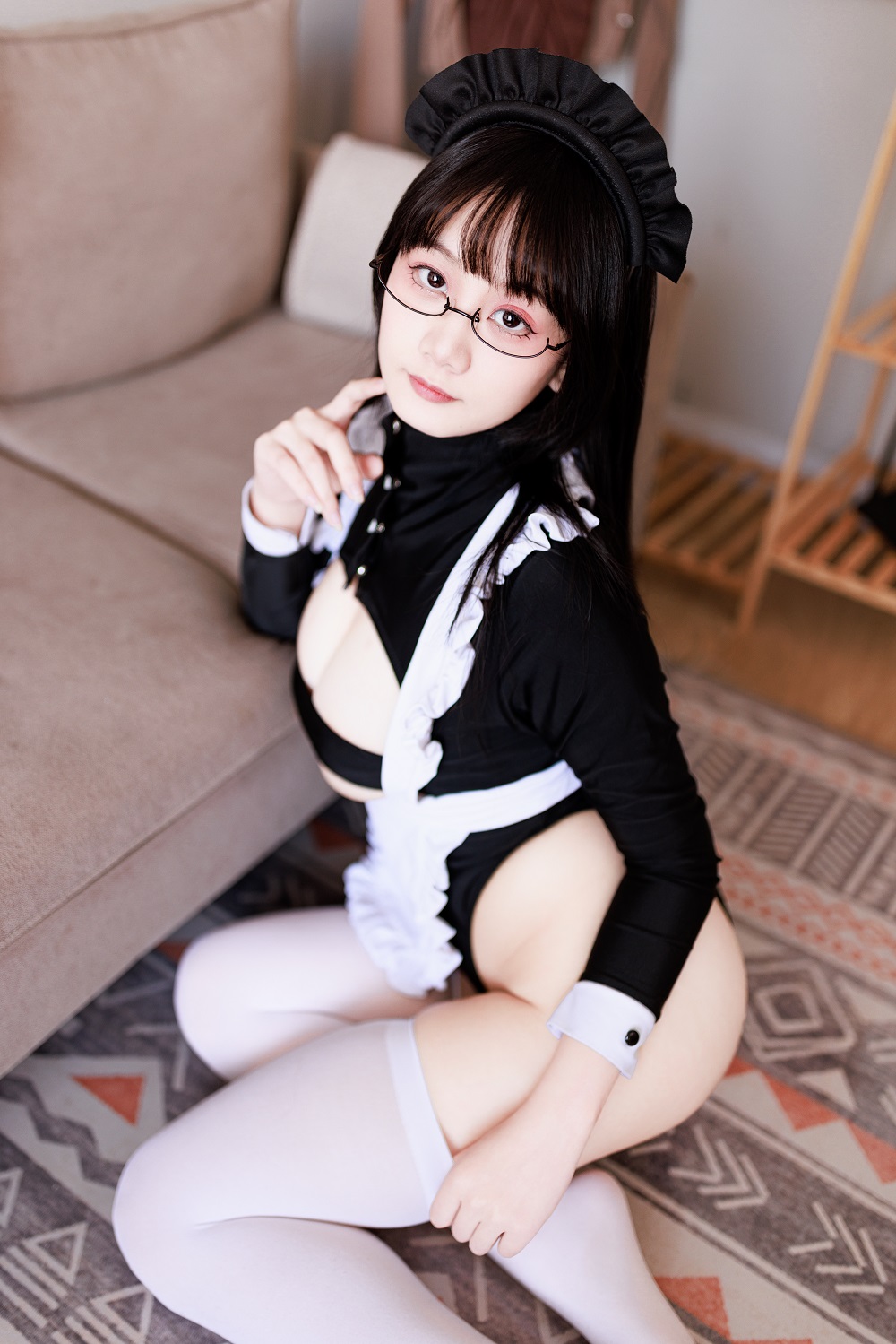 阿雪雪yuki-高叉女仆[34P] COS网红博主 预览2图