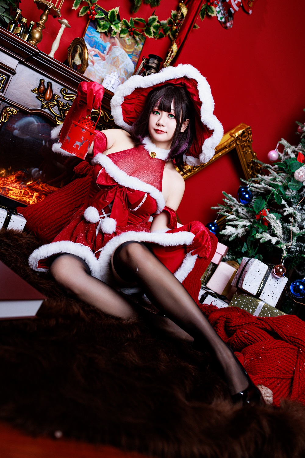 阿雪雪yuki-圣诞魔女[122P+4V] COS网红博主 预览2图