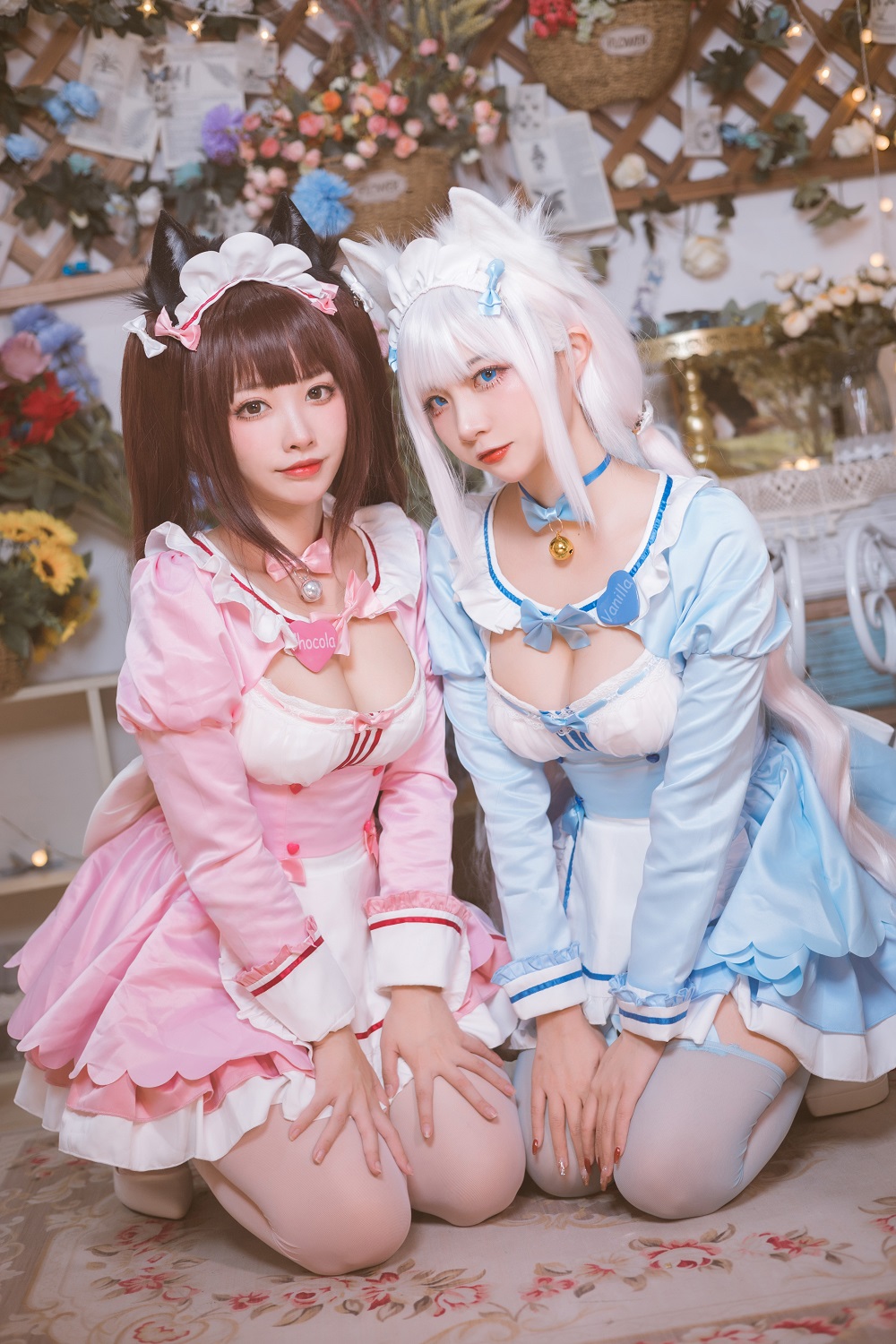 二佐Nisa&宫本桜-猫娘乐园-巧克力和香子兰女仆[50P] COS网红博主 预览2图