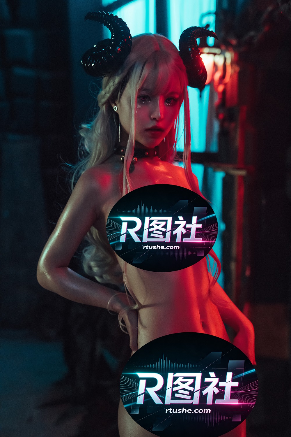 晕崽Zz-惩戒魅魔[48P+1V] COS网红博主 预览2图