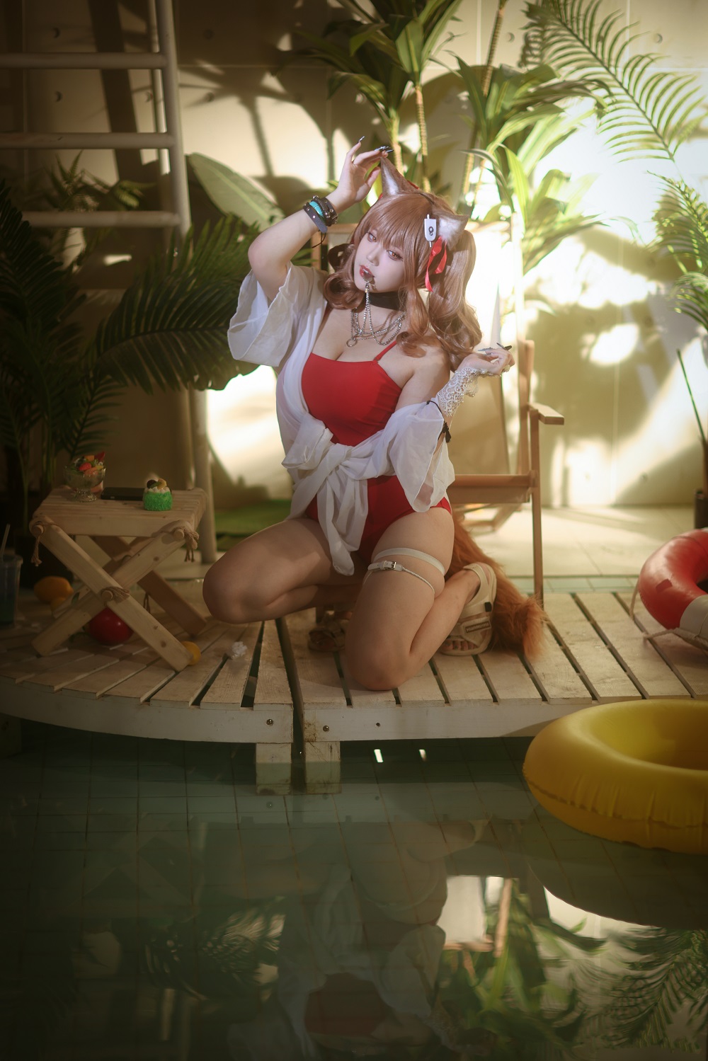 小完能干脆面qvq-明日方舟-安洁莉娜·夏卉泳装[18P] COS网红博主 预览1图
