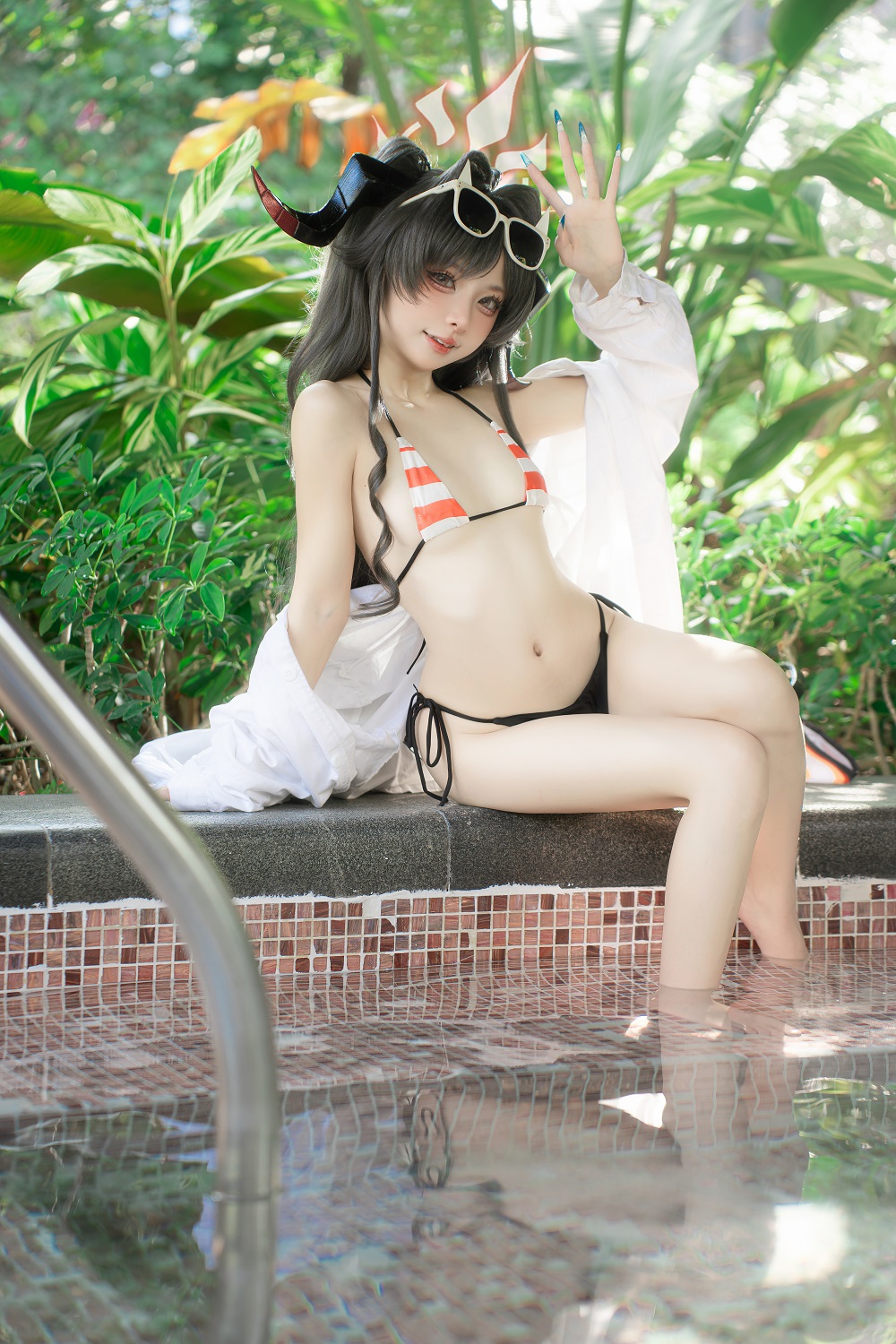 纸悦Etsuko-蔚蓝档案-鬼怒川霞水着[44P] COS网红博主 预览1图