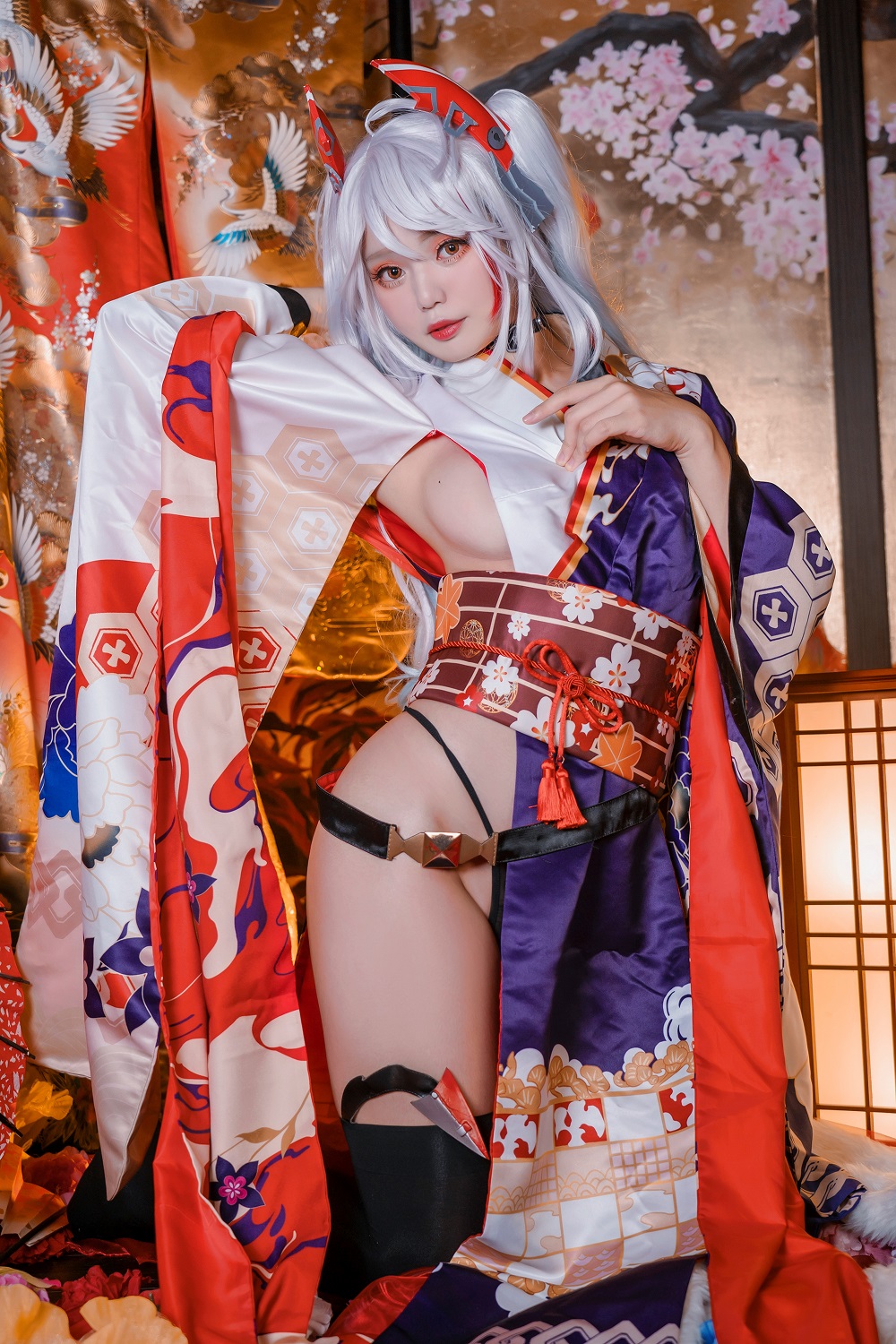 雪猫YukiNeko-碧蓝航线-欧根亲王和服[12P] COS网红博主 预览2图